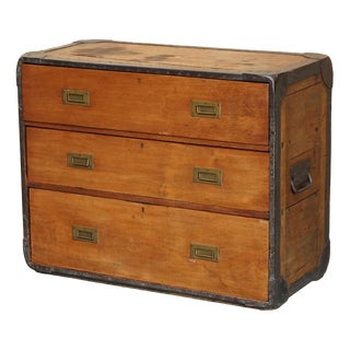 Campaign Oak Zinc Bound Chest of Drawers by Army & Navy C.S.L Makers, 1890 For Sale