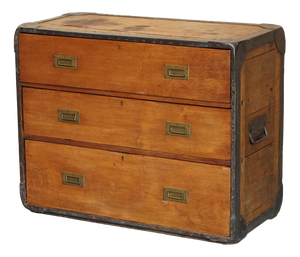Campaign Oak Zinc Bound Chest of Drawers by Army & Navy C.S.L Makers, 1890
