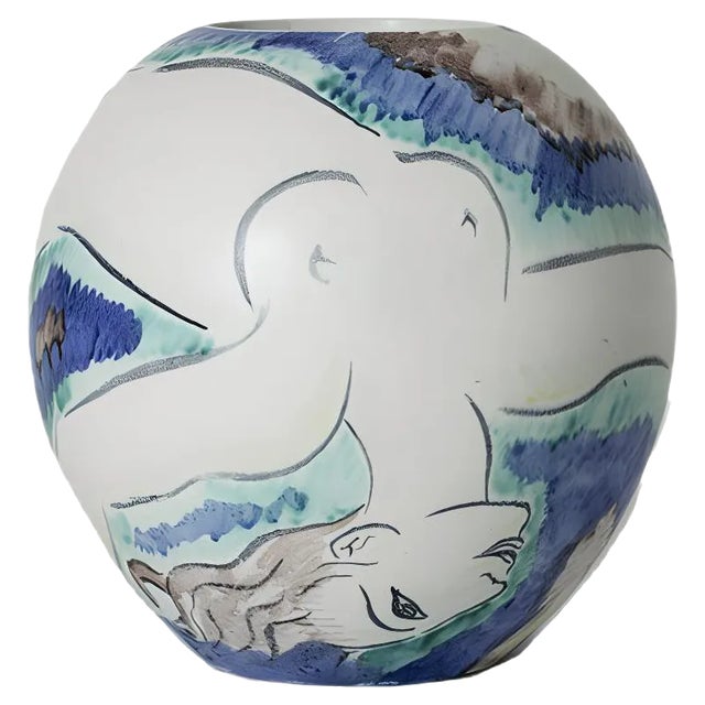 Stoneware Vase by Isaac Grünewald for Rörstrand, 1940s For Sale