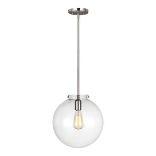 Thomas O'Brien By Visual Comfort Studio Kate 1-Light Sphere Pendant in Brushed Nickel For Sale