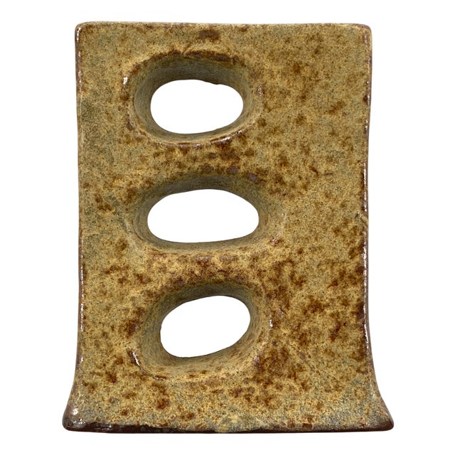 Brutalist Ceramic Vase with Glossy Fat Lava Glaze, 1970s For Sale