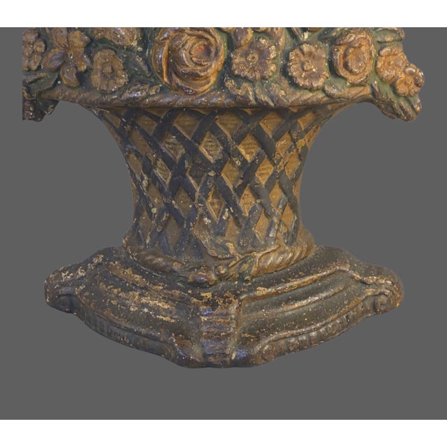 Antique Cast Iron Multi Flower Basket Doorstop Numbered For Sale - Image 6 of 9