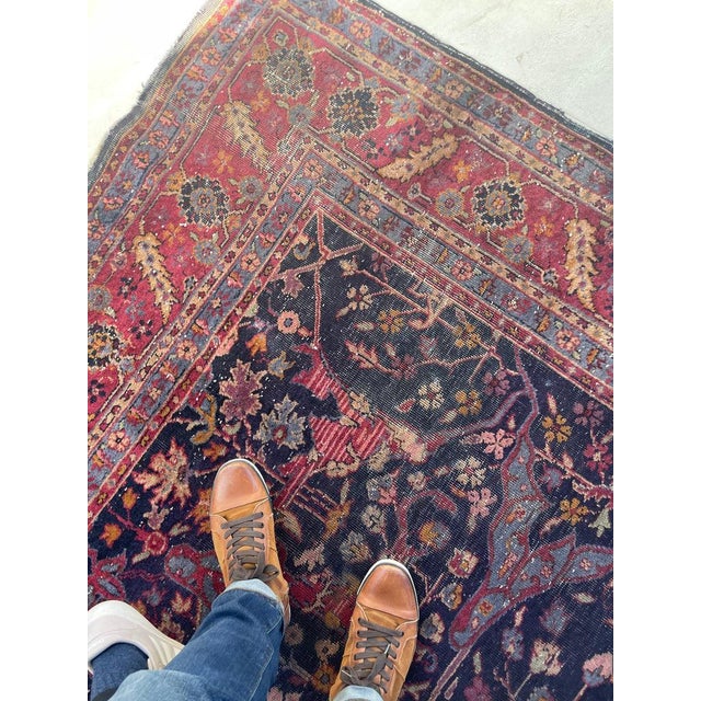 Textile Semi-Antique Kelleh Garrus Design Berry, Plum, Indigo, with Gorgeous Highlight Colors Rug 7.9 x 16.3 For Sale - Image 7 of 15