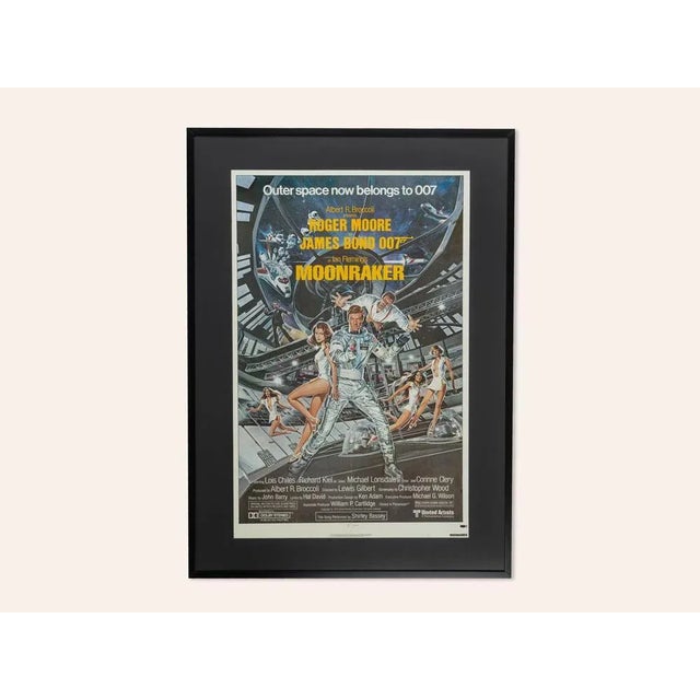 Original vintage movie poster for the film "Moonraker" with Roger Moore as James Bond from 1979. Typical artwork of the...