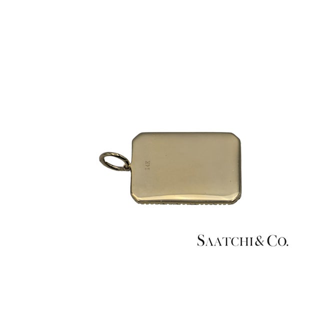 Late 20th Century 14k(585) Yellow Gold Natural Diamond & Natural Tsavorite Snake Pendant For Sale - Image 4 of 8