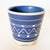 Charming little Danish Modern Soholm pottery cachepot. The white clay base is hand painted with a vibrant royal blue with...