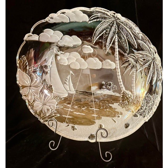 Coastal 1980s Mikasa Santa Cruz Crystal Large Platter For Sale - Image 3 of 12