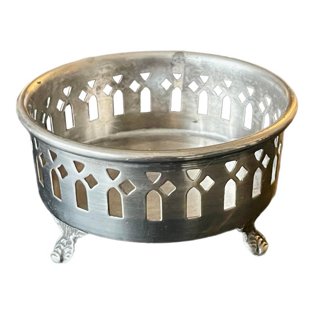 English Traditional Footed Pierced Wine Coaster For Sale