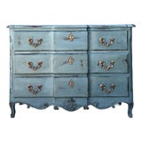 Vintage Patinated Roll Front Commode For Sale