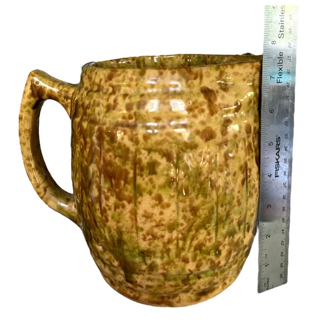 Antique Large Splatterware Ceramic Pitcher For Sale - Image 10 of 12