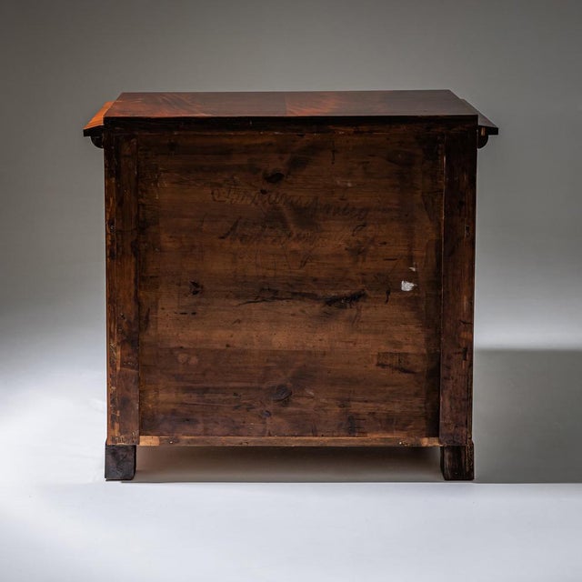 Brown Antique Biedermeier Mahogany Chest of Drawers, 1820 For Sale - Image 8 of 12