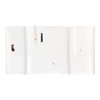 Contemporary Abstract High Gloss Lacquer, Marinage/Paper "White River #16" by Harald Kröner For Sale