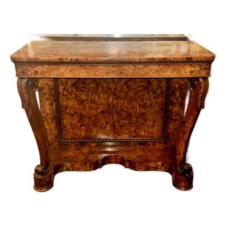 19th C. Italian Burl Walnut Console For Sale