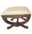 Traditional Regency Hollywood Walnut Carved Upholstered Stool Bench For Sale - Image 3 of 6