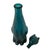 Empoli 1960s Empoli Glass Cat Decanter Mid Century Modern Italian Teal Blue Art Glass Bottle With Stopper Retro Barware Decor For Sale - Image 4 of 7