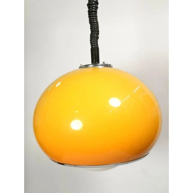 Mid-Century Modern Mid-Century Modern Orange Meblo Pendant from Guzzini For Sale - Image 3 of 6