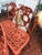 Metal Set of 4 Vintage Orange Iron Garden Patio Chairs For Sale - Image 7 of 10