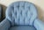 1980s Pair Blue Tufted Upholstered Swivel Rocker Lounge Chairs Usa For Sale - Image 5 of 14