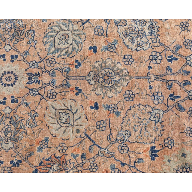 Antique Persian Tabriz Handwoven Wool Rug For Sale In New York - Image 6 of 8