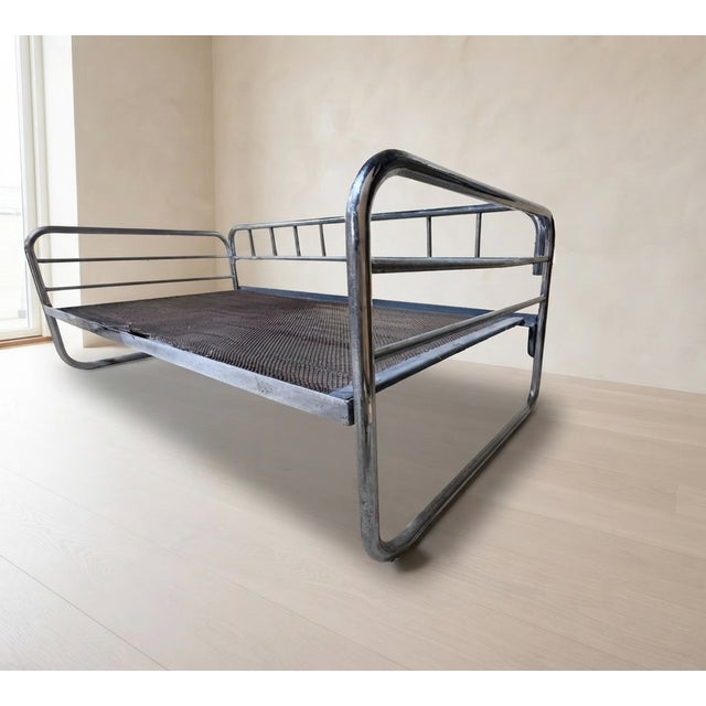 Mid-Century Modern Vintage Chrome Tubular Steel Daybed Frame, Czechoslovakia, 1970 For Sale - Image 3 of 10