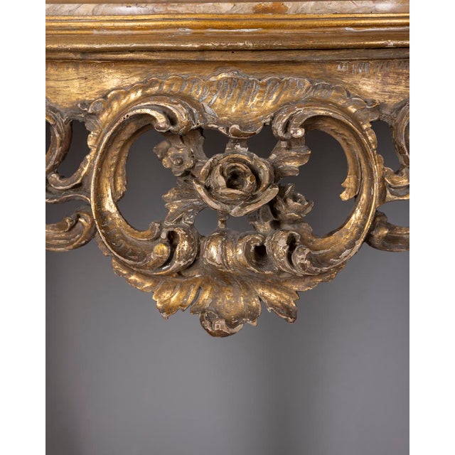 Antique Console Table with Mirror in Decorated Wood, 1890s For Sale - Image 18 of 18