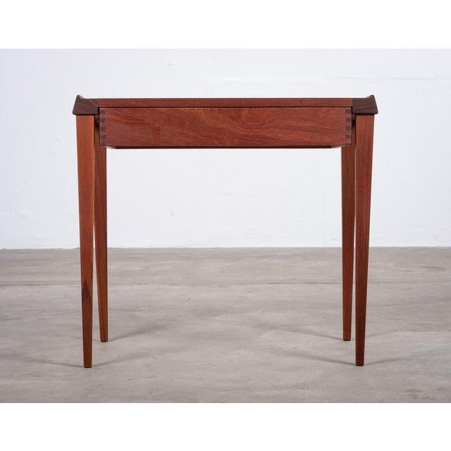 Brown Teak Side Table with Drawer, Denmark, 1960s For Sale - Image 8 of 10
