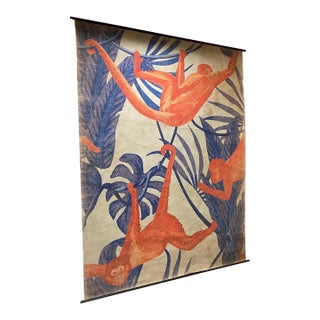 1 of 11 Decorative “Antiqued” French Wallpaper Panels of Monkeys, 'Limited Edition' For Sale