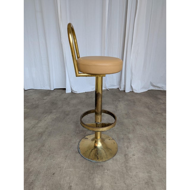 Gold Mid-Century Modern Italian Brass Bar Stool, 1960s For Sale - Image 8 of 18