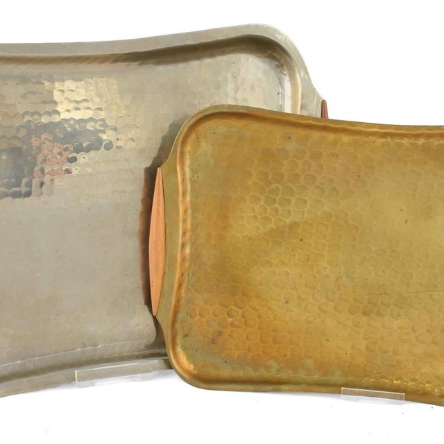 Two trays is an original pair of objects realized by Eugen Zint in the 1950s. Original tin and brass. The pair includes...
