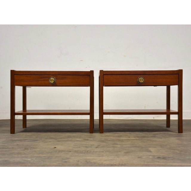 Teak Mid Century Danish Style Nightstands - a Pair | Chairish