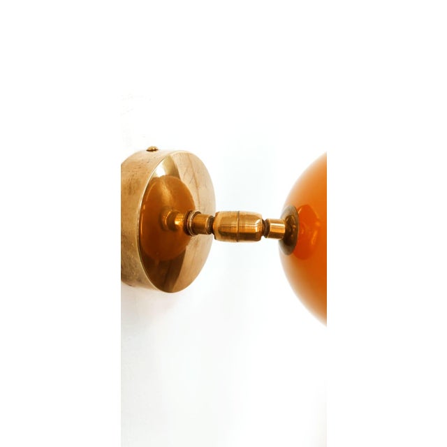 Adjustable Sconce with Orange Metal Dome For Sale - Image 10 of 12