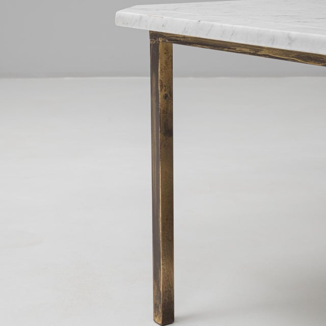 20th Century Italian Brass Coffee Table With Marble Top For Sale - Image 13 of 18