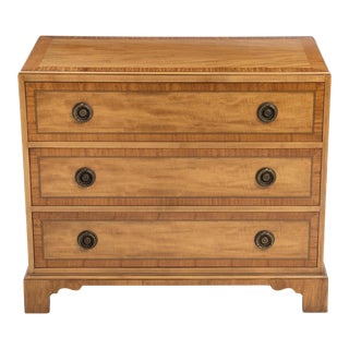 Milling Road Three Drawer Commode Bachelor Chest Banded Mahogany Striped Maple Satinwood For Sale
