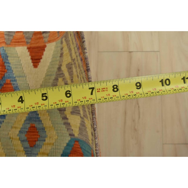 Kilim Rug 4’2” X 5’6” Multicolor Wool Tribal Handwoven Oriental Carpet For Sale - Image 10 of 12