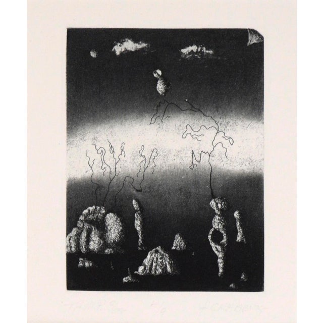 Surrealism "t.h.u.m.p." - 1975 Surrealist Lithograph on Paper by Jim Crabb For Sale - Image 3 of 7