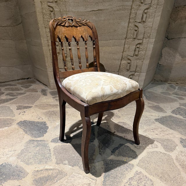 Thomas Day Style Antique Victorian Carved Wood Side Parlor Chair For Sale - Image 9 of 13