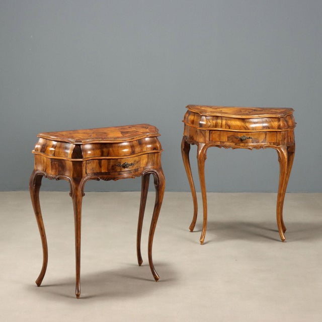 Barocchetto Style Walnut Nightstands, Set of 2 For Sale - Image 14 of 14