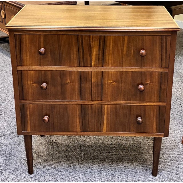 Mid-Century Modern African Teak Three Drawer Chest by Morn's of Glasgow For Sale - Image 3 of 10