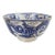 Antique Chinoiserie Blue Transferware Dragon Bowl Stapled For Sale