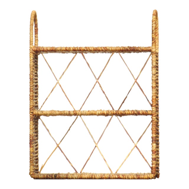Boho Chic Natural Jute Wall / Freestanding Shelf For Sale