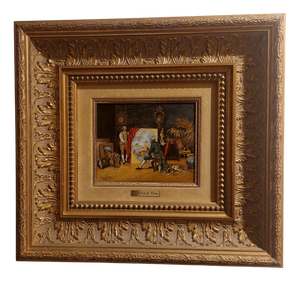 Rafael De La Torre, Miniature, Oil on Canvas, 1950s, Framed