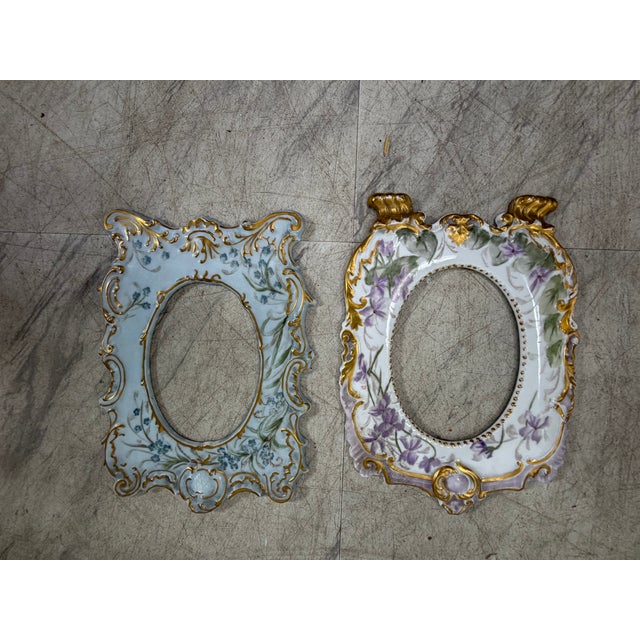19c Hand Painted Porcelain Frames, Set of 2 For Sale In Charleston - Image 6 of 11
