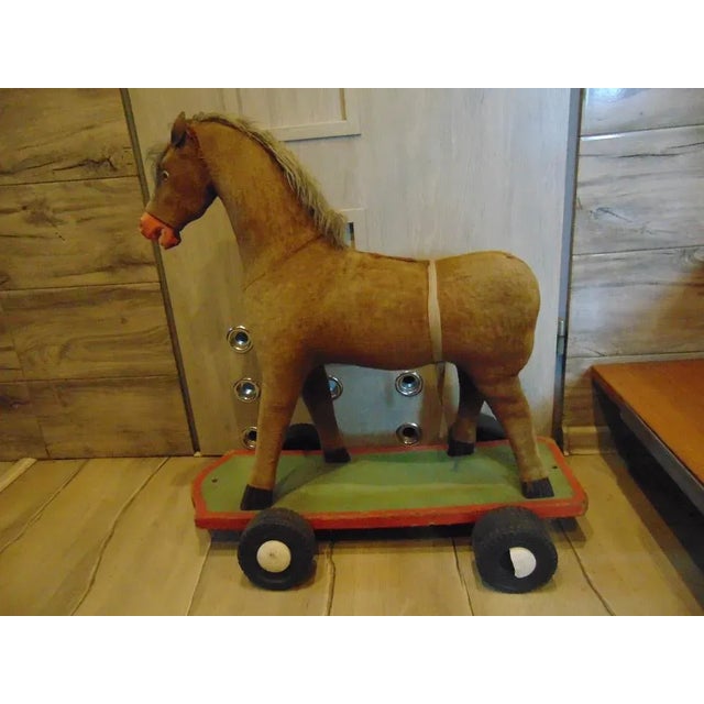 Art Deco Wooden Horse on Wheels, 1920s For Sale - Image 10 of 10