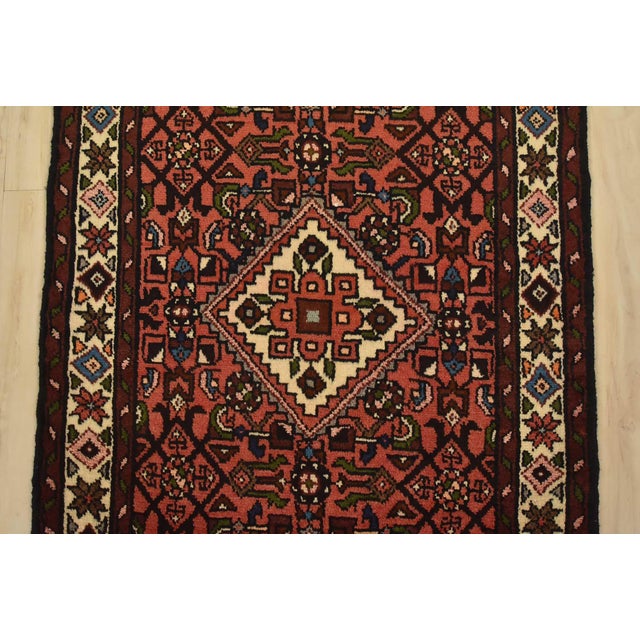 2000 - 2009 Hamedan Runner 2’4” X 9’7” Red Wool Vintage Tribal Hand-Knotted Rug For Sale - Image 5 of 13