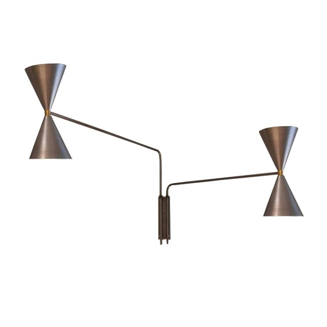 Industrial Bats Light with 2 Arms by Juanma Lizana For Sale - Image 9 of 9