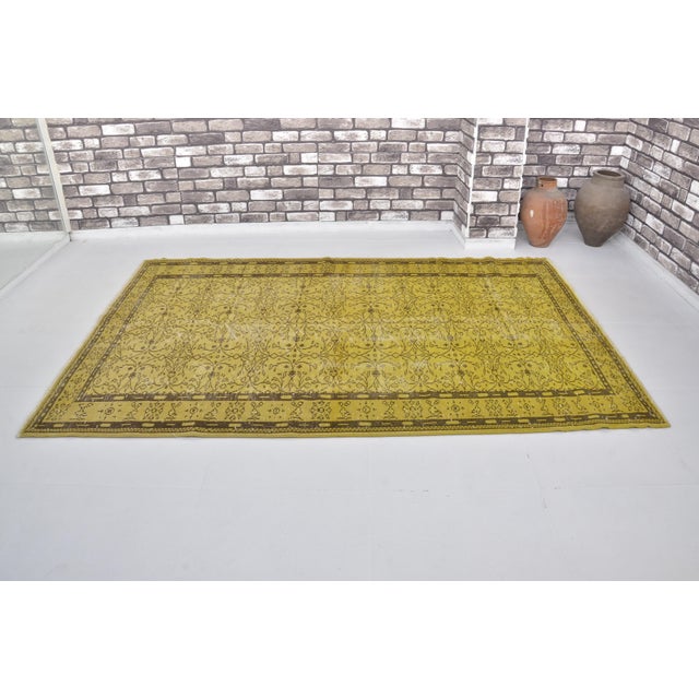 Handmade wool carpet in Turkish Anatolia , Vintage Oushak Rug,Turkish Vintage Anatolian Rug, Handmade wool Rug . One Of...