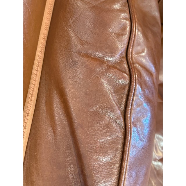 2000 - 2009 Early 21st Century Italian Cognac Leather Sofa For Sale - Image 5 of 12