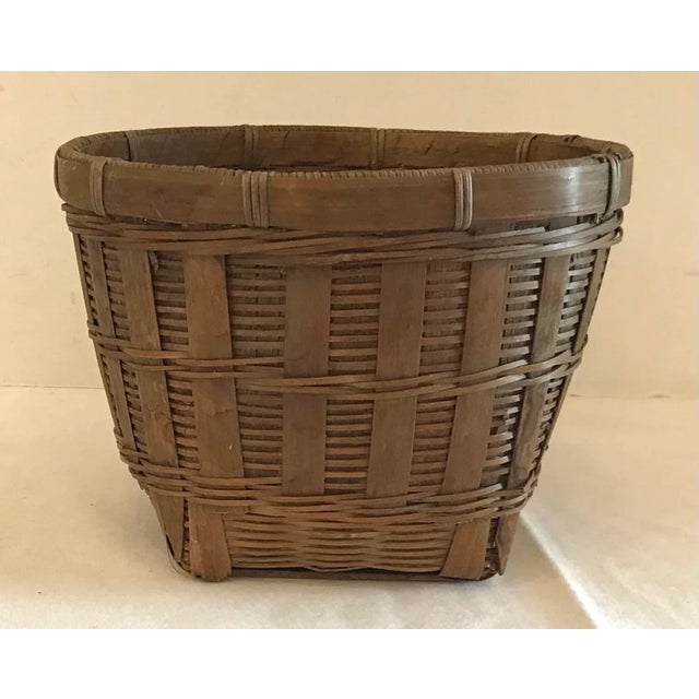 Mid-Century Modern Vintage Woven Planter Basket For Sale - Image 3 of 6