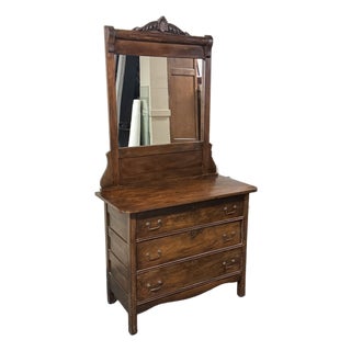 Victorian Eastlake Style Dresser With Mirror For Sale