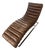 Restoration Hardware Brown Italian Leather Chaise Lounge Chair on Polished Steel Frame For Sale